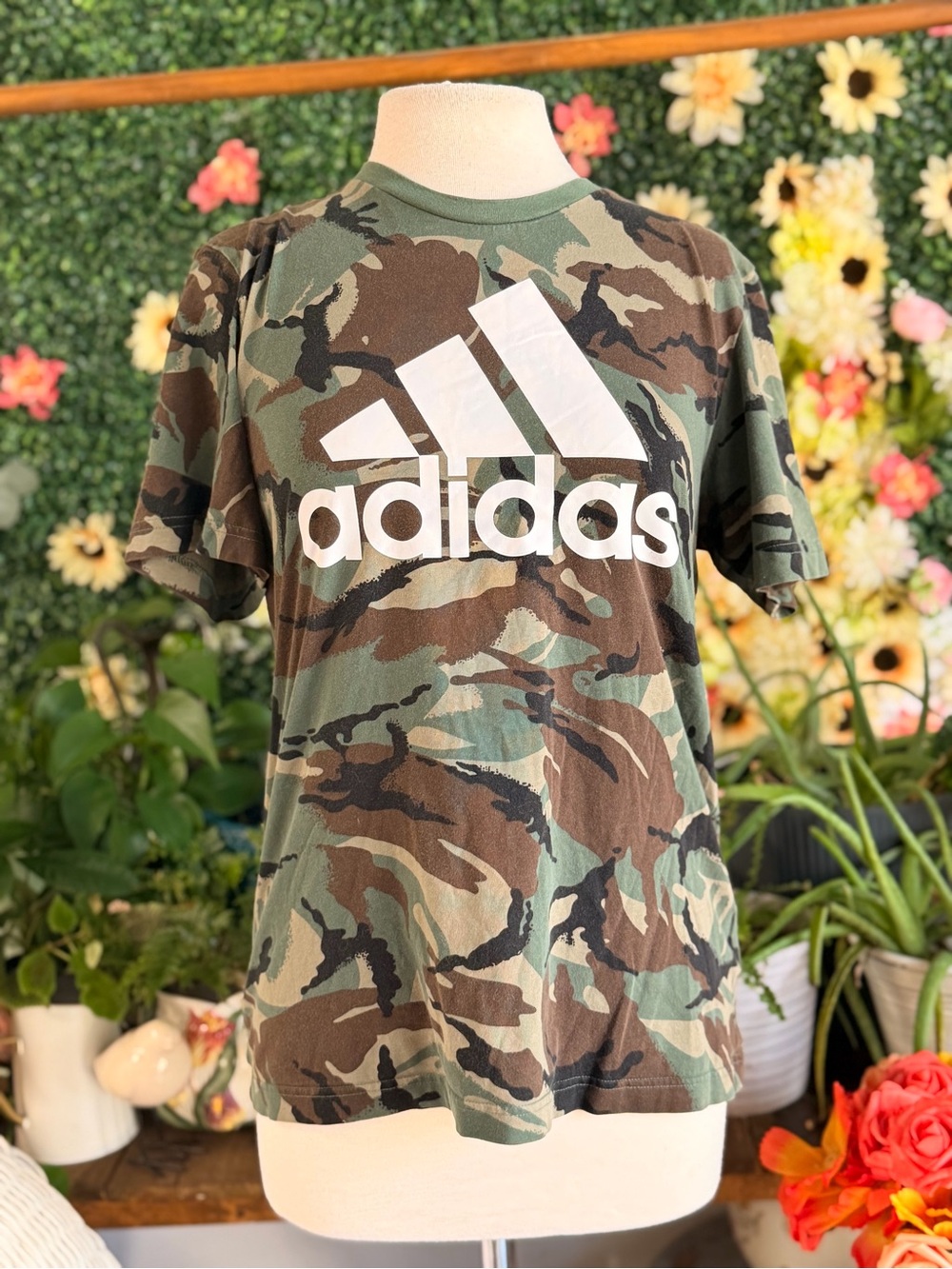adidas Camouflage Short Sleeve Tee with White Logo